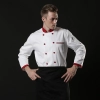 2022 fashion contrast button collar jacket uniform chef coat Color White