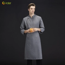 breathable linen fabric bread store chef bakery uniform coat