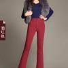 2022 autumn winter themal flecee women pant bootcut Color Wine