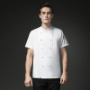 short sleeve round button women men chef jacket uniform Color White