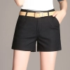 2022 summer linen fabric women's shorts pant Color Black