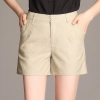 2022 summer linen fabric women's shorts pant Color Khaki