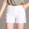 2022 summer linen fabric women's shorts pant Color White