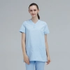 high quality v collar two buttons women doctor nurse scrubs suits blouse pant Color Color 1