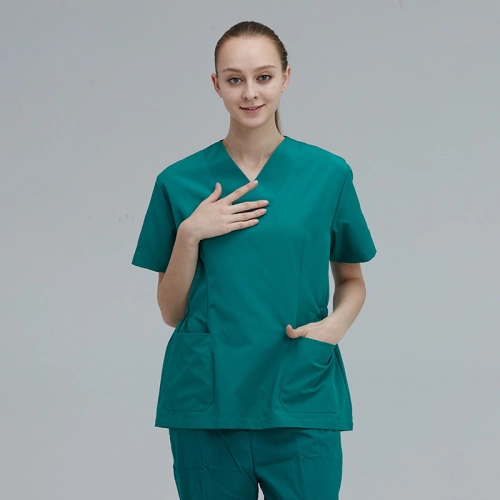 good quality hospital v collar pollover women nurse scrubs suit uniform workwear