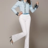 formal office lady women full length pencil pant straight leg pant women trousers Color White
