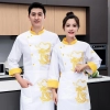 yellow dragon emboidery chef jacket apron