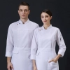 front folded unisex design long sleeve men women chef jacket coat