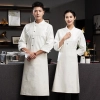winter PU leather fabric chef uniform man women chef jacket