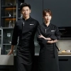 five starts restaurant chef coat uniform supplier Color Black