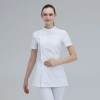 short sleeve side opening nurse jacket pant work suits uniform Color White