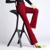 2022 autumn winter high waist thicken corduroy flared pants large size women's trouser Color Wine