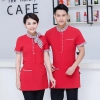 Asian style short sleeve summer restaurant cafe waiter waitress shirt uniform