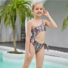 2025 cute one piece halter floral little girl kid swimwear