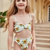 lovely sunflower printing girl swimwear water game swimsuit wholesale Color Color 1
