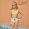 2023 fashion sunflower print two-piece swimwear teen girl small girl