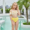 France deisgn sunflower children girl swimwear tankini