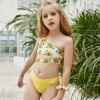 cute sunflowers printing  girl child teen swimwear Color Color 4
