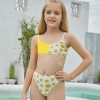 cute sunflowers printing  girl child teen swimwear Color Color 8