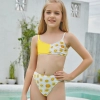 cute sunflowers printing  girl child teen swimwear