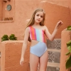 2025 Europe fashion gloden snake skin  child girl swimsuit swimwear one-piece bikini