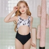 2022 white & black one-piece swimwear teen girl children girl swimwear 