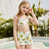 2025 lovely sunflower print  swimwear teen girl children girl two piece swimwear  