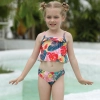 2022 lovely plant leaves print two-piece kid bikini swimwear children girl swimsuit free shipping