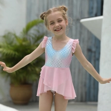 2022 new design fish scales style swimwear children girl kid swimsuit 