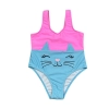 2022 new design kitty face girl swimwear children one-piece kid swimsuit 
