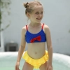 2022 Europe nave tops yellow shorts two-piece design children swimwear girl kid swimsuit swimwear