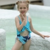 2022 Ukraine hot sale sky blue print two-piece children girl swimwear kid swimsuit