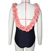 2022 fashion cloth flower shoulder strap one-piece swimwear bikini teen girl swimwear