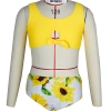 2022 fashion casual sunflowers top two-piece tankini swimwear teen girl swimwear
