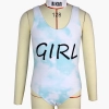 2022 fashion Brazil popular "girl" words print one-piecebikini swimwear teen girl swimwear