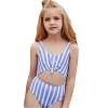 Europe America bare belly stripes one-piece swimwear teen girl swimwear 9-12 years old