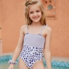 2022 summer leopard gray top children girl swimwear teen girl swimwear