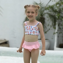 cute small floral little girl swimwear bikini  swimsuit