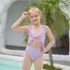 2025 floral print teen girl student swimwear two piece swimsuit bikini