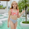2025 floral print teen girl student swimwear two piece swimsuit bikini