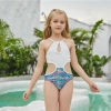 blue flowers print children swimwear girl swimsuit bikini paypal supported Color Color 18