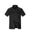 short sleeve black chef jacket restaurant staff uniform