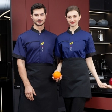 Eruope short sleeve summer food service chef jacket restaurant bakery uniform