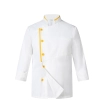 long sleeve contrast him uniform chef jacket kitchen restaurant chef coat