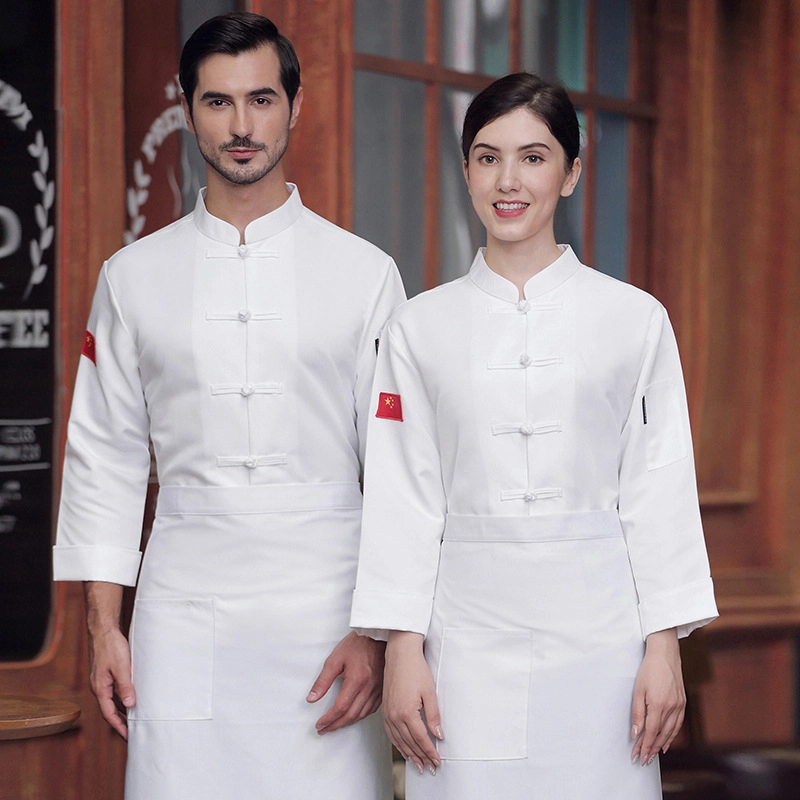 high quality Chinese style button restaurant hotpot chef jacket chef coat