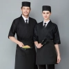 navy color japanese sushi restaurant chef coat uniform jacket Color Black