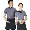 black collar grey waiter casino uniform waiter shirt short sleeve waitress uniform