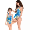 2025 new design floral women one piece swimwear child girl swimwear