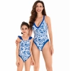 2025 blue printing water playing one-piece bikini lay swimwear for women model 098