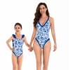 2025 blue printing water playing one-piece bikini lay swimwear for women model 098